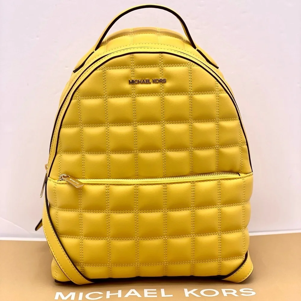 Michael Kors Vibrant Yellow Quilted Backpack